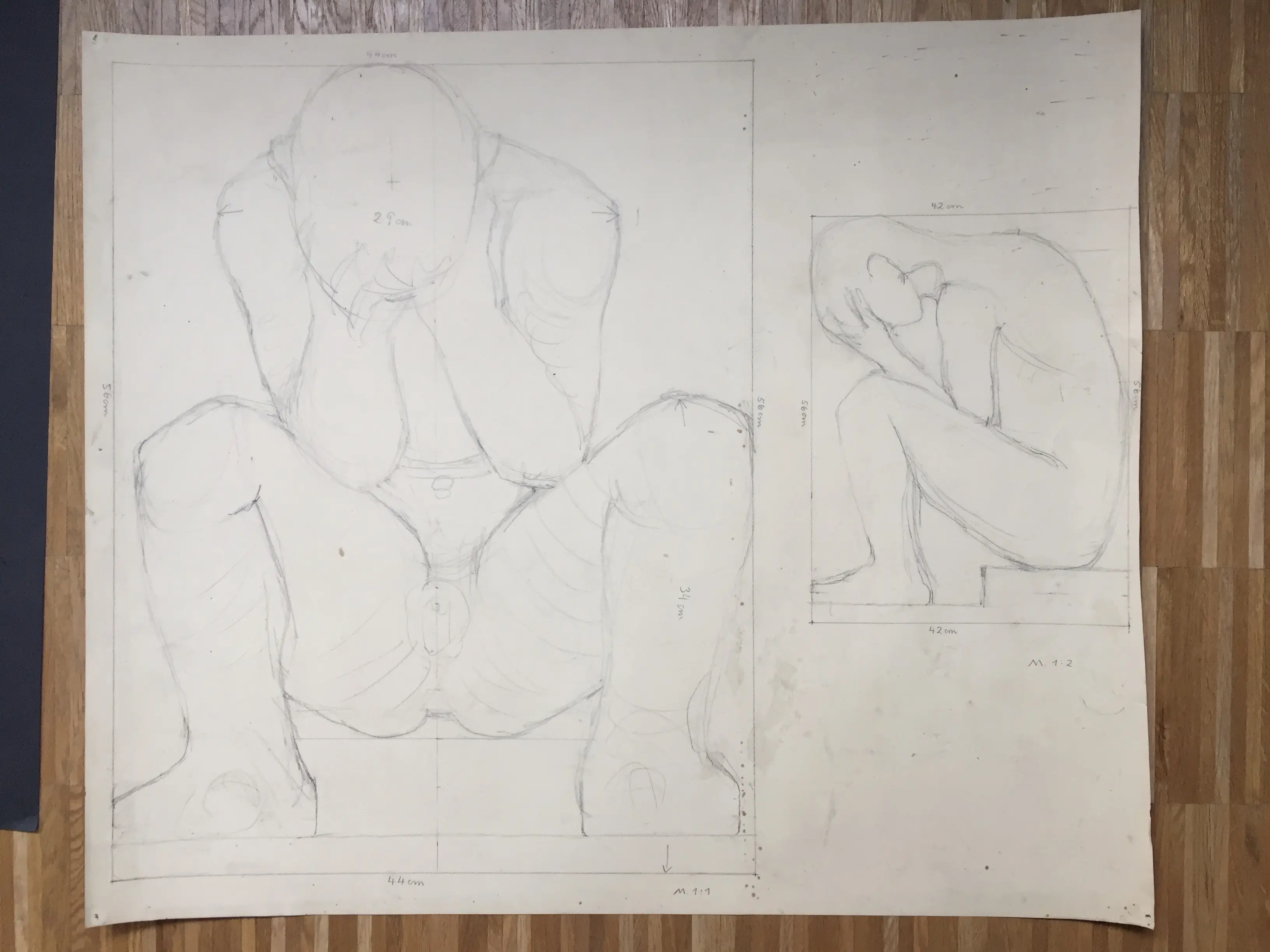 HL M2 13 Studie zu Holzskulptur HL 41
